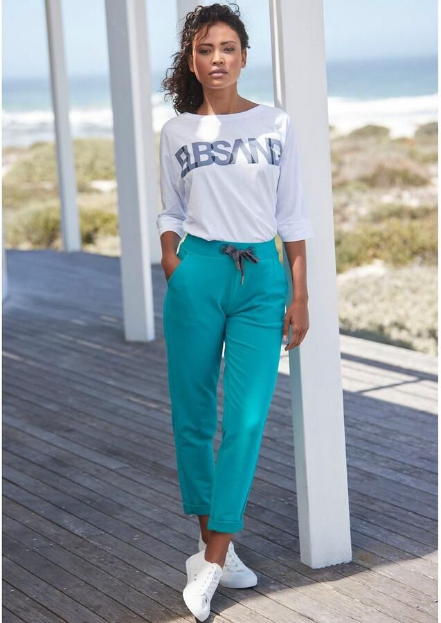 Elbsand Shirt met 3 4-mouwen met logoprint katoenmix losse pasvorm - Foto 3