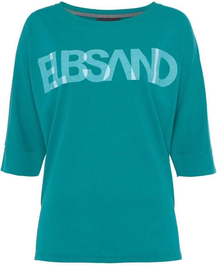 Elbsand Shirt met 3 4-mouwen met logoprint katoenmix losse pasvorm