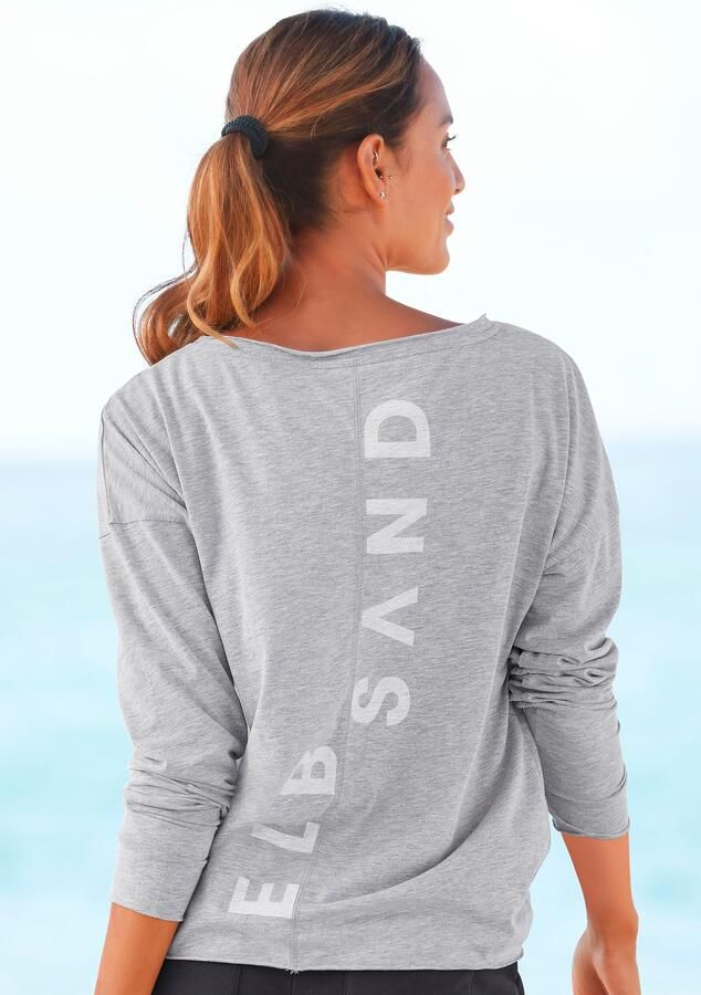 Elbsand Shirt met lange mouwen Eltje met logoprint op de rug longsleeve van katoenmix - Foto 7