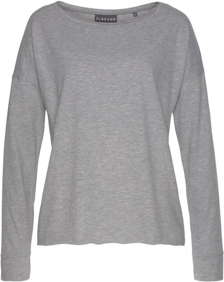 Elbsand Shirt met lange mouwen Eltje met logoprint op de rug longsleeve van katoenmix