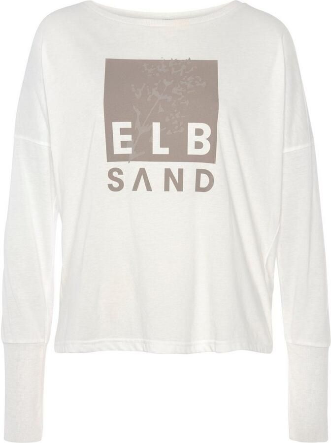 Elbsand Shirt met lange mouwen met logoprint katoenmix sportief-casual