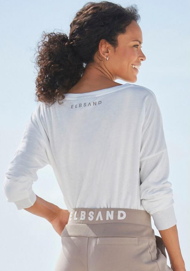 Elbsand Shirt met lange mouwen met logoprint katoenmix sportief-casual - Foto 6