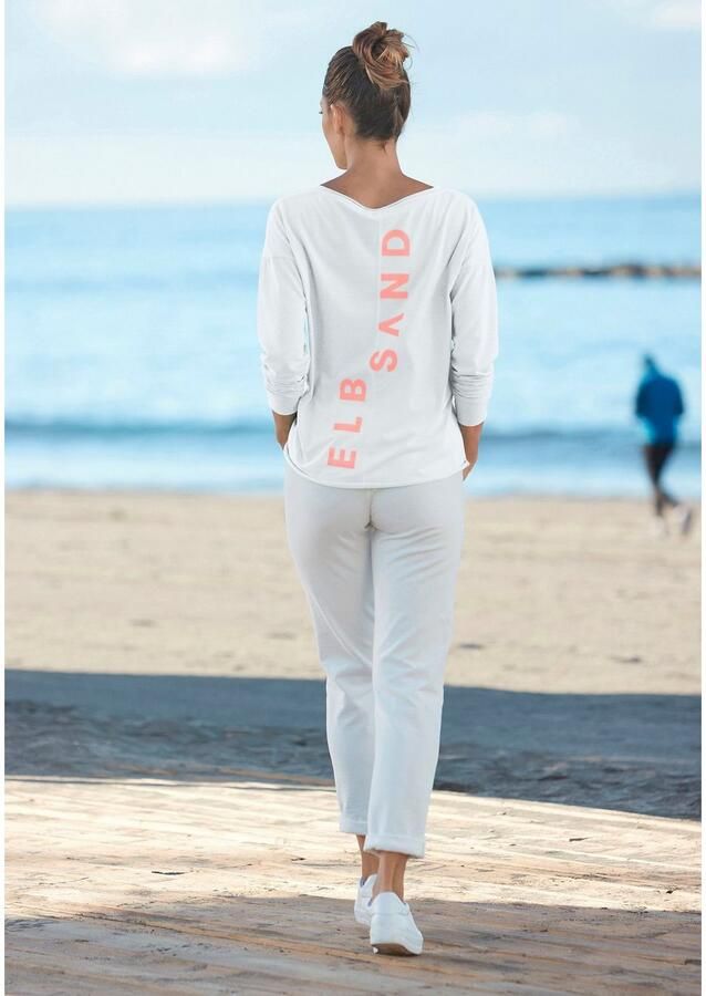 Elbsand Shirt met lange mouwen Raina met logoprint op de rug longsleeve van katoenmix - Foto 2