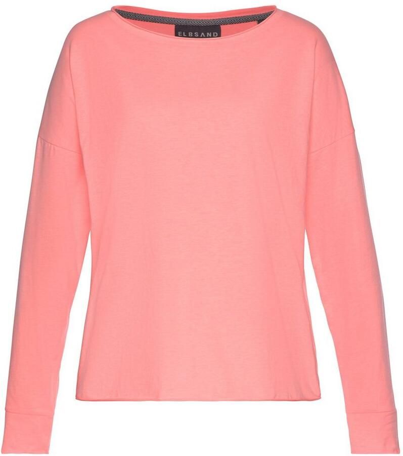 Elbsand Shirt met lange mouwen Raina met logoprint op de rug longsleeve van katoenmix - Foto 7