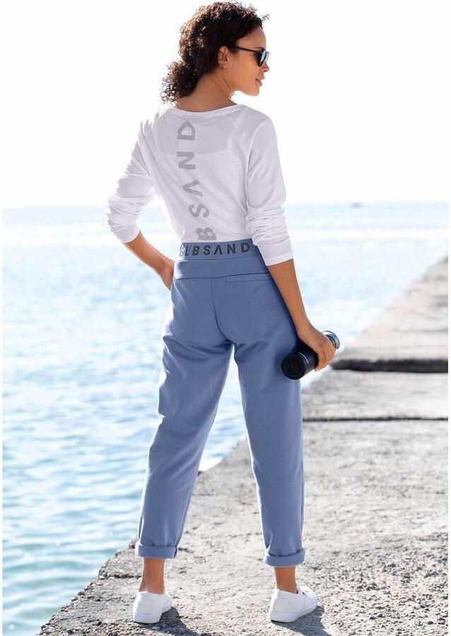 Elbsand Sweatbroek Brinja met logoprint op de tailleband en zakken joggingbroek loungebroek