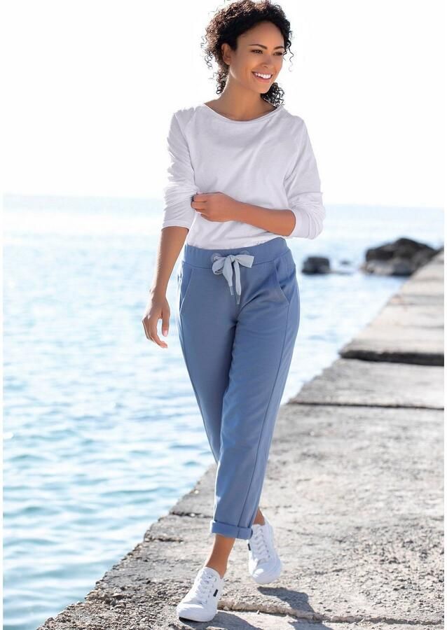 Elbsand Sweatbroek Brinja met logoprint op de tailleband en zakken joggingbroek loungebroek - Foto 4