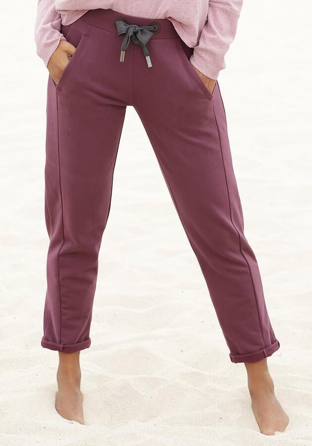 Elbsand Sweatbroek Brinja met logoprint op de tailleband en zakken joggingbroek loungebroek - Foto 6