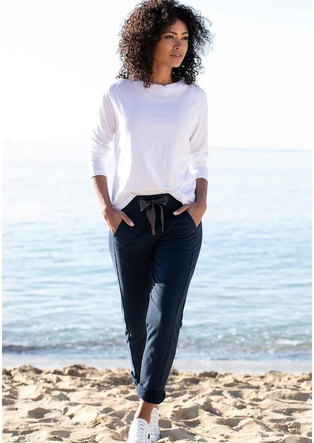 Elbsand Sweatbroek Brinja met logoprint op de tailleband en zakken joggingbroek loungebroek - Foto 5