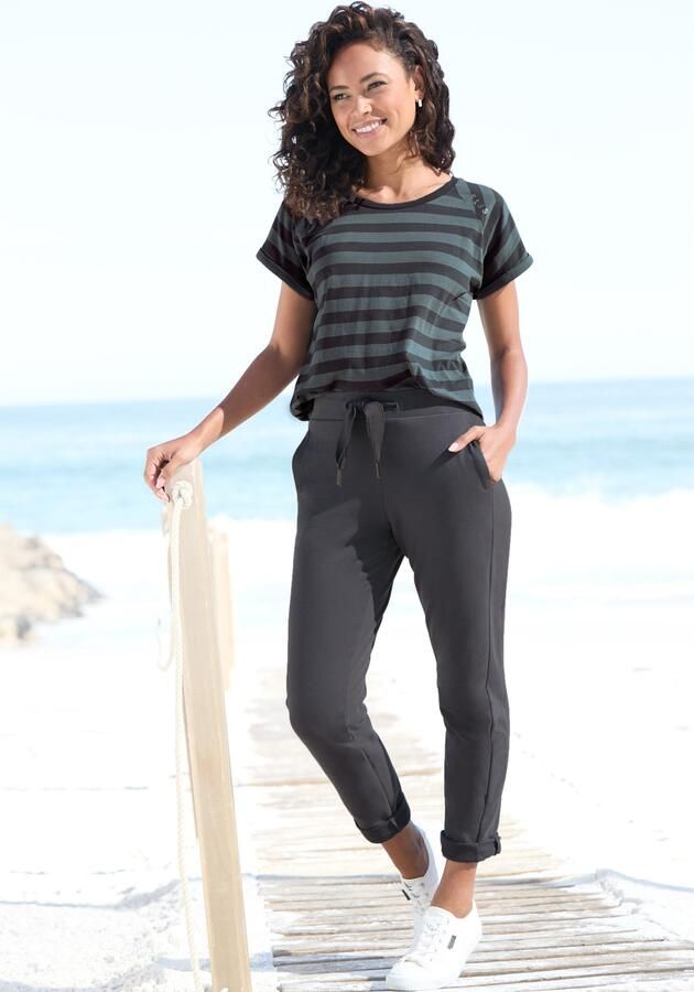 Elbsand Sweatbroek Brinja met logoprint op de tailleband en zakken joggingbroek loungebroek - Foto 5