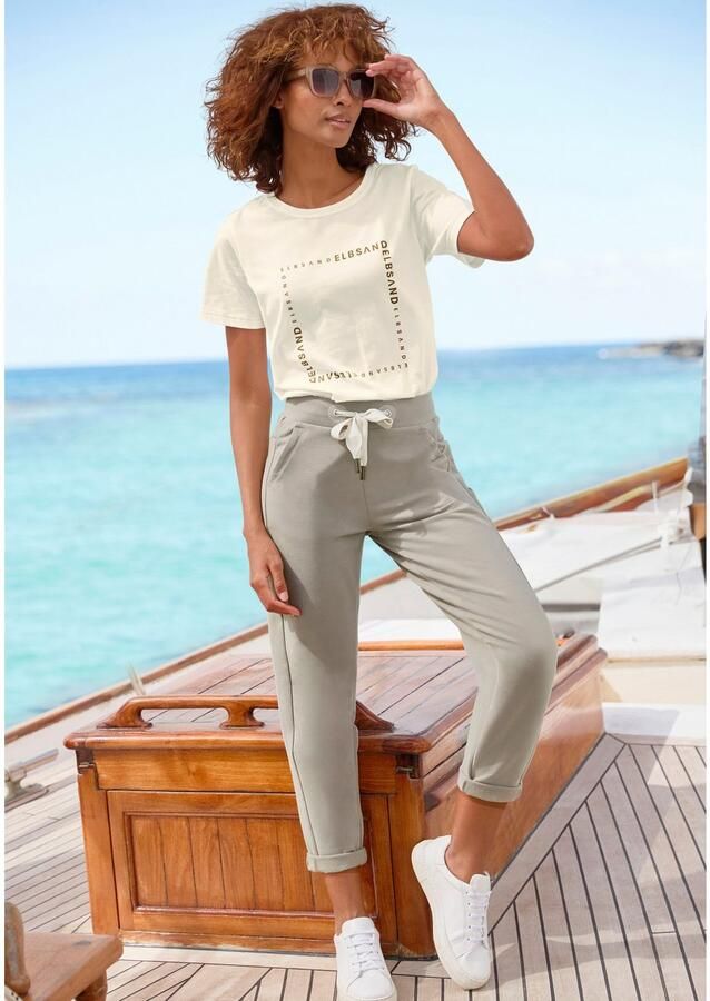 Elbsand Sweatbroek Brinja met zakken en brede trekkoorden joggingbroek casual pasvorm - Foto 3