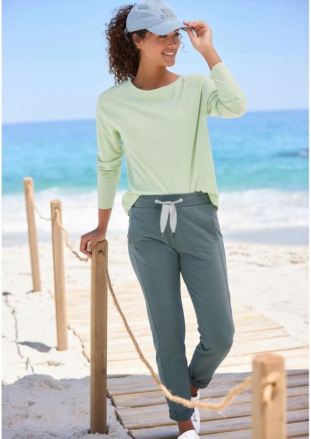 Elbsand Sweatbroek met logoprint achter joggingbroek met trekkoord en zakken - Foto 2