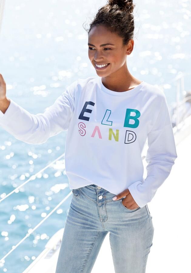 Elbsand Sweatshirt Aliisa met logoprint voor basic-pasvorm sportief-casual - Foto 6
