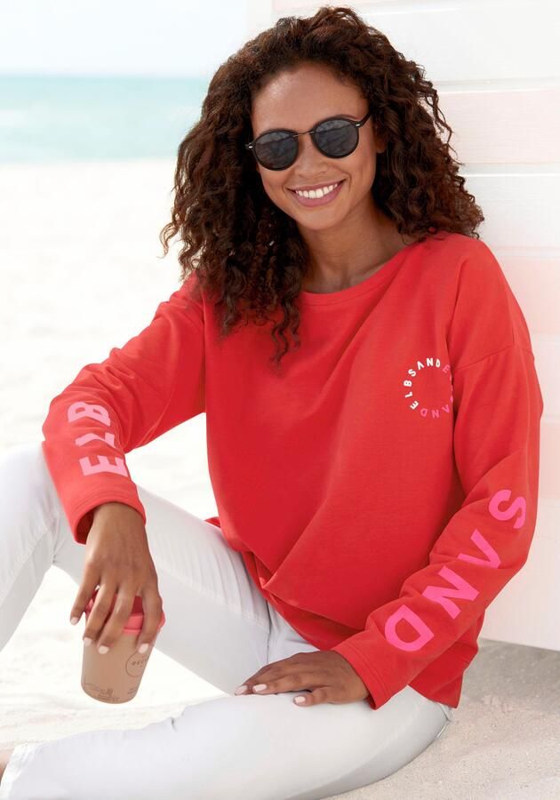 Elbsand Sweatshirt Anvor met logo-prints op de mouwen sportief-casual - Foto 5