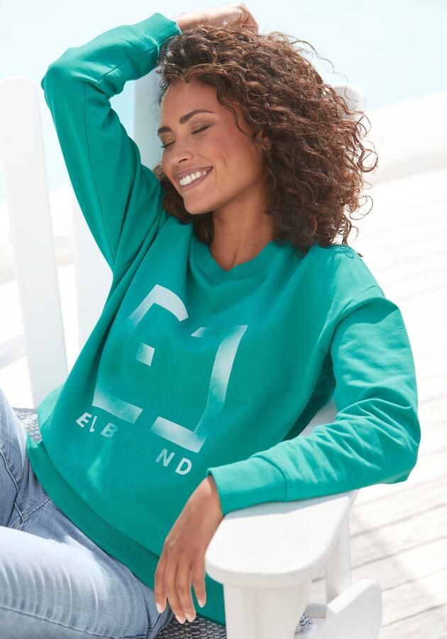 Elbsand Sweatshirt Fionni met grote logoprint sportief-casual - Foto 5