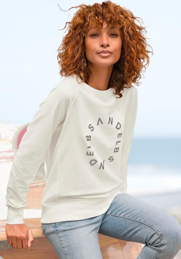 Elbsand Sweatshirt met frontprint ronde hals printpullover casual-sportief - Foto 3