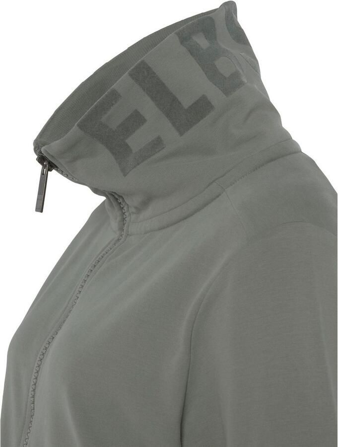 Elbsand Sweatvest Alvis met logoprint op de kraag comfortabele vrijetijdjack
