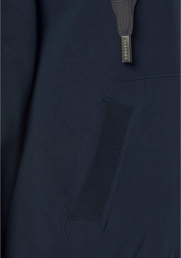 Elbsand Sweatvest met logo-borduurwerk op de capuchon comfortabele vrijetijdjack met zakken - Foto 5