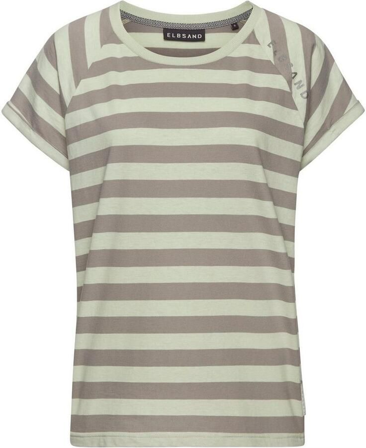 Elbsand T-shirt Calisa met streeppatroon sportief shirt met korte mouwen van katoenmix