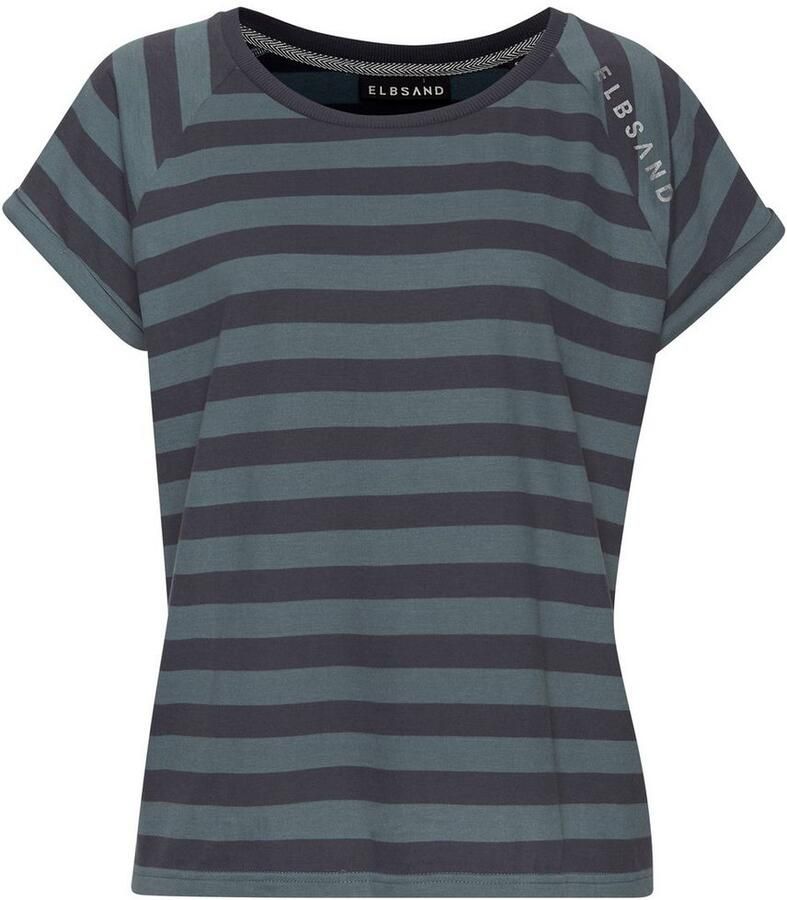Elbsand T-shirt Calisa met streeppatroon sportief shirt met korte mouwen van katoenmix - Foto 6