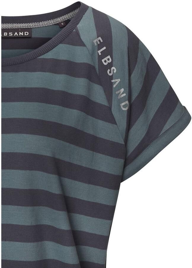 Elbsand T-shirt Calisa met streeppatroon sportief shirt met korte mouwen van katoenmix