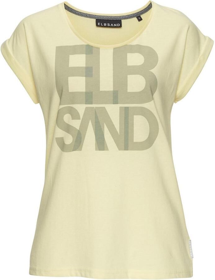 Elbsand T-shirt Eldis met logoprint korte mouwen shirt van katoenmix sportief-casual - Foto 6