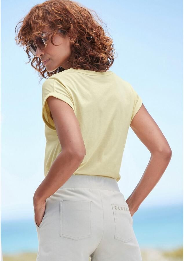 Elbsand T-shirt Eldis met logoprint korte mouwen shirt van katoenmix sportief-casual - Foto 5