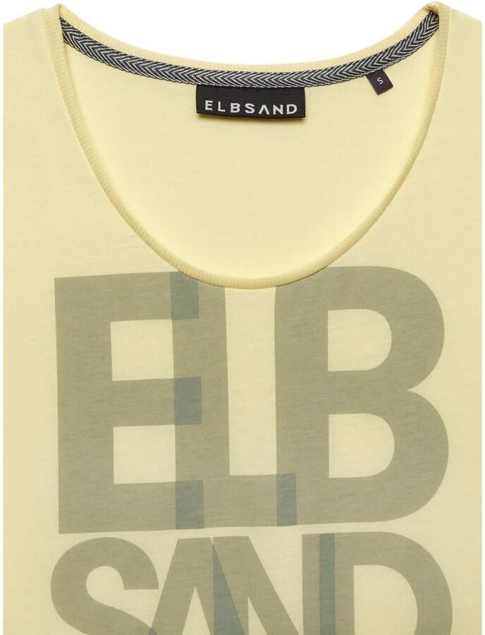 Elbsand T-shirt Eldis met logoprint korte mouwen shirt van katoenmix sportief-casual