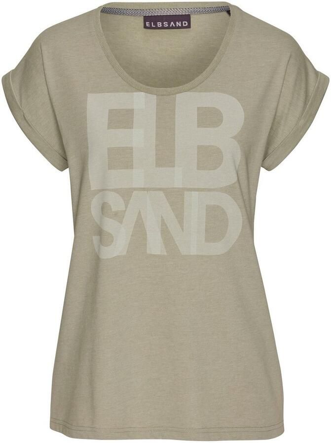 Elbsand T-shirt Eldis met logoprint korte mouwen shirt van katoenmix sportief-casual - Foto 6