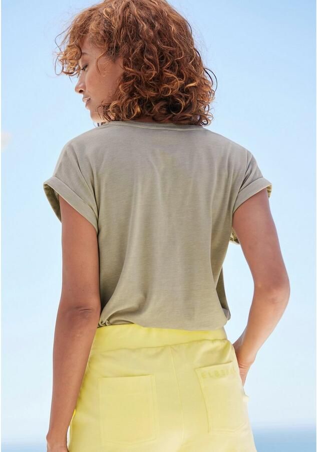 Elbsand T-shirt Eldis met logoprint korte mouwen shirt van katoenmix sportief-casual - Foto 5