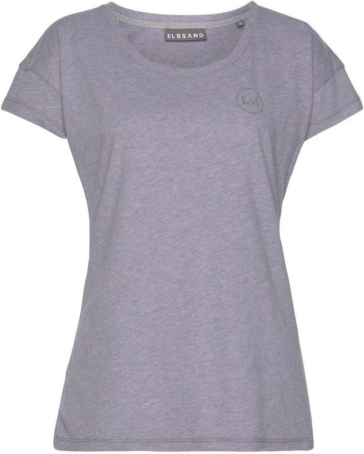 Elbsand T-shirt Ranva met logoprint shirt met korte mouwen van katoenmix sportief