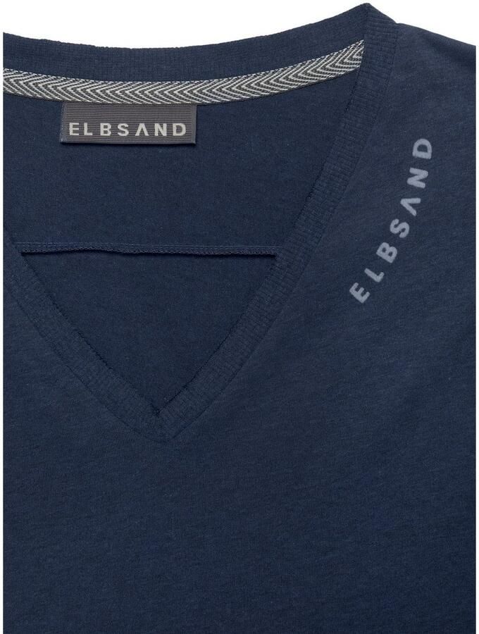 Elbsand T-shirt Talvi met flockprint en v-hals shirt met korte mouwen van katoenmix - Foto 2