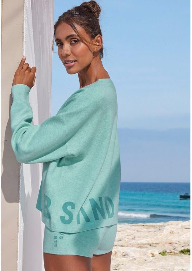 Elbsand Tricotbroek Korte broek van hoogwaardig breiwerk met logostiksel loungewear - Foto 4