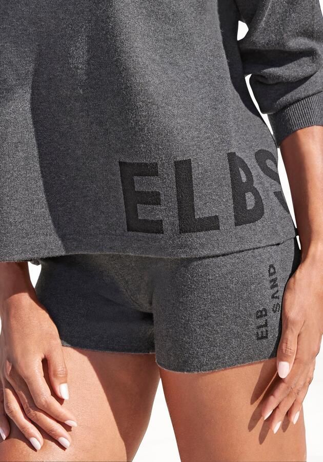 Elbsand Tricotbroek Korte broek van hoogwaardig breiwerk met logostiksel loungewear - Foto 4