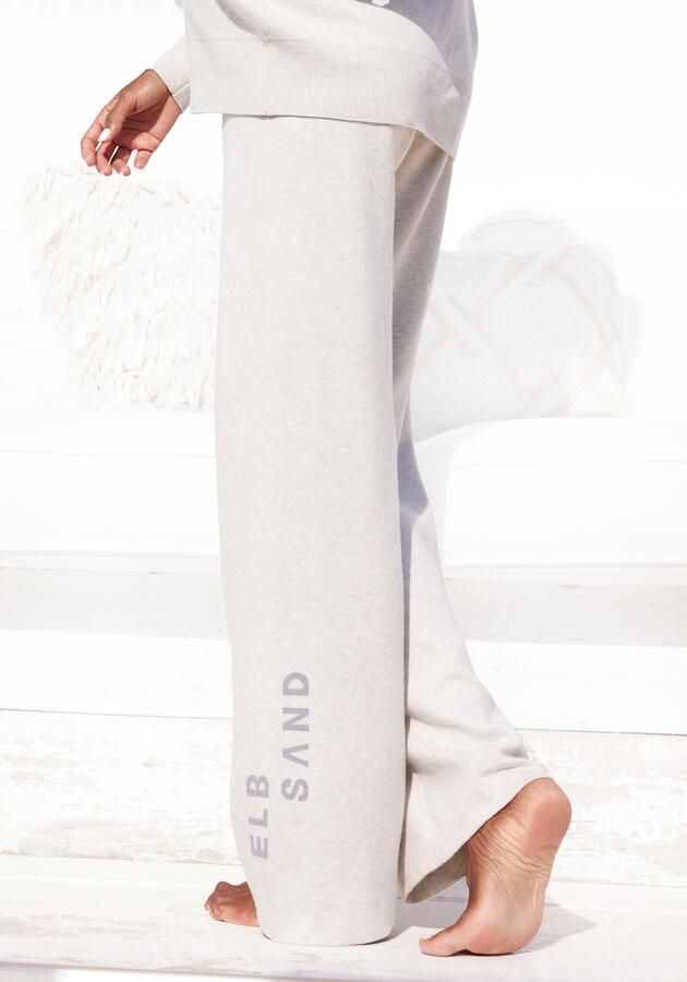 Elbsand Tricotbroek -Loungebroek met wijde pijpen en geborduurd logo loungewear - Foto 8