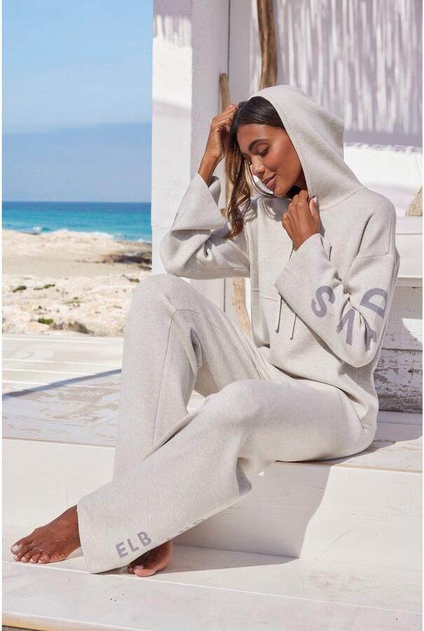 Elbsand Tricotbroek -Loungebroek met wijde pijpen en geborduurd logo loungewear - Foto 5