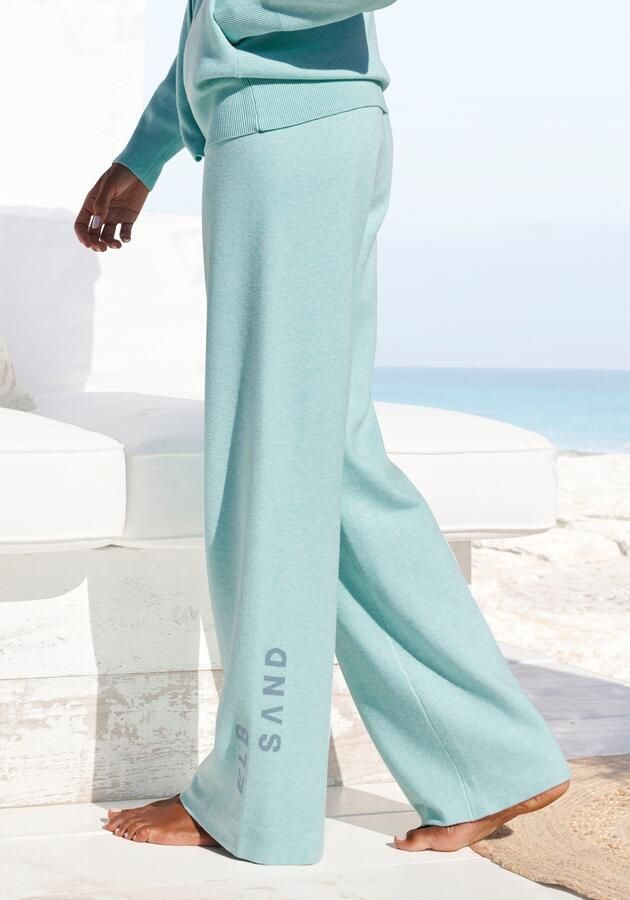 Elbsand Tricotbroek -Loungebroek met wijde pijpen en geborduurd logo loungewear - Foto 9