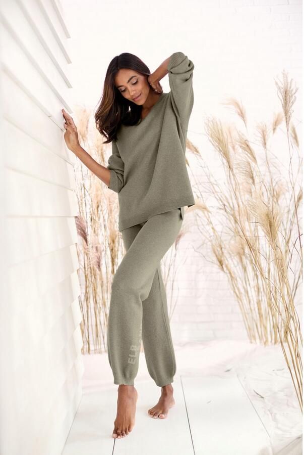 Elbsand Tricotbroek met gebreid logo van hoogwaardige fijnbrei loungewear - Foto 3