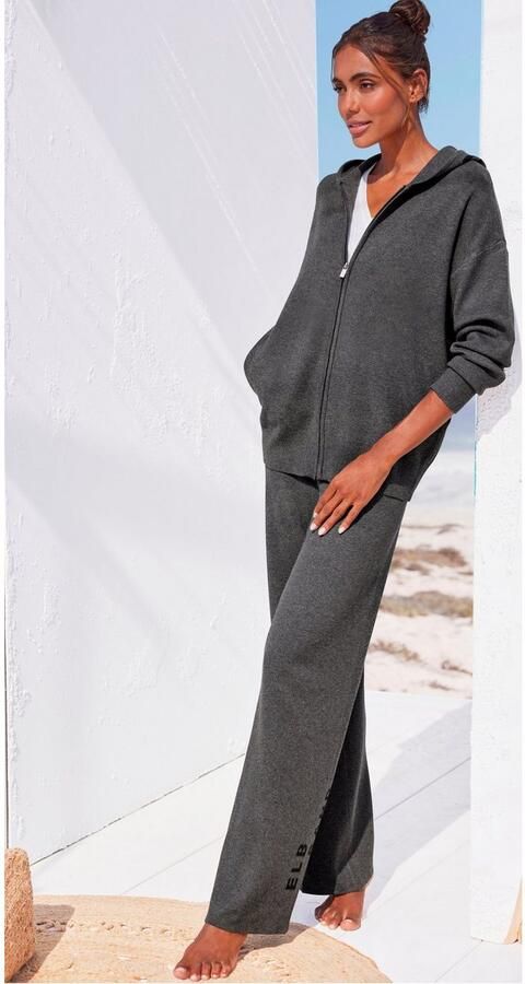 Elbsand Vest -lounge jas van hoogwaardige brei en geborduurd logo loungewear - Foto 4