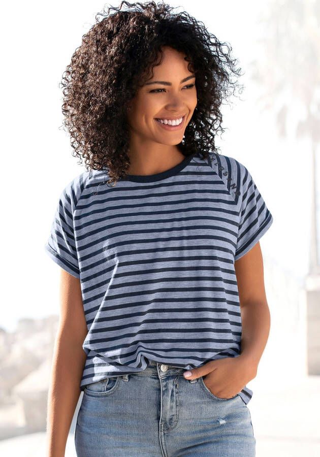 Elbsand Shirt met korte mouwen Caira met strepen