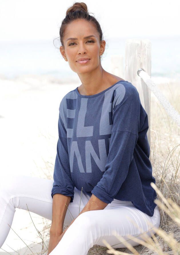 Elbsand Shirt met lange mouwen Niola met grote frontprint