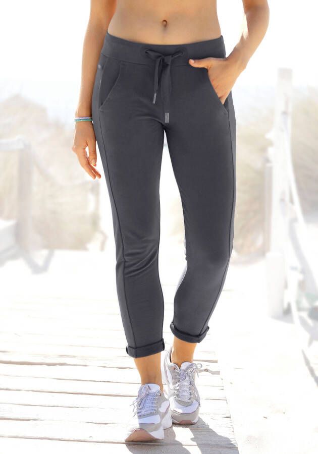 Elbsand Sweatbroek Brinja met logoprint bij de band