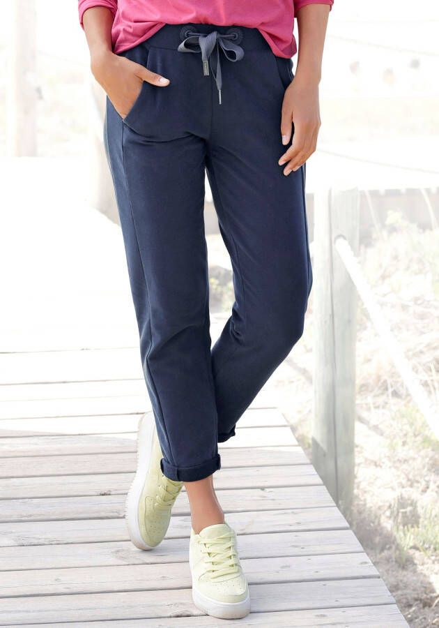 Elbsand Sweatbroek Brinja met logoprint bij de band