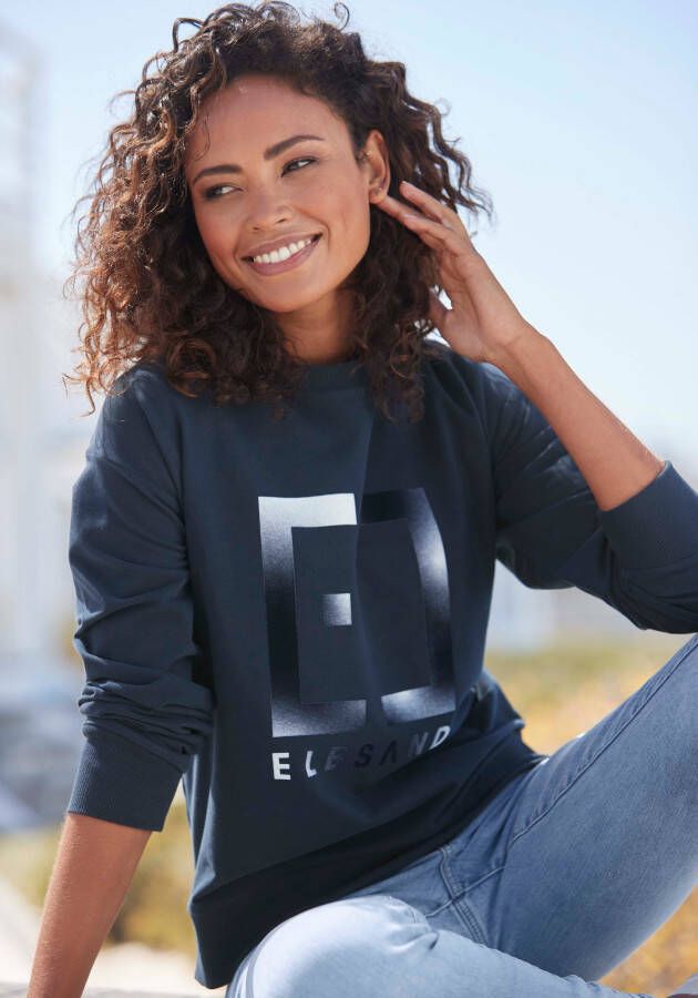 Elbsand Sweatshirt Fionni met grote logoprint