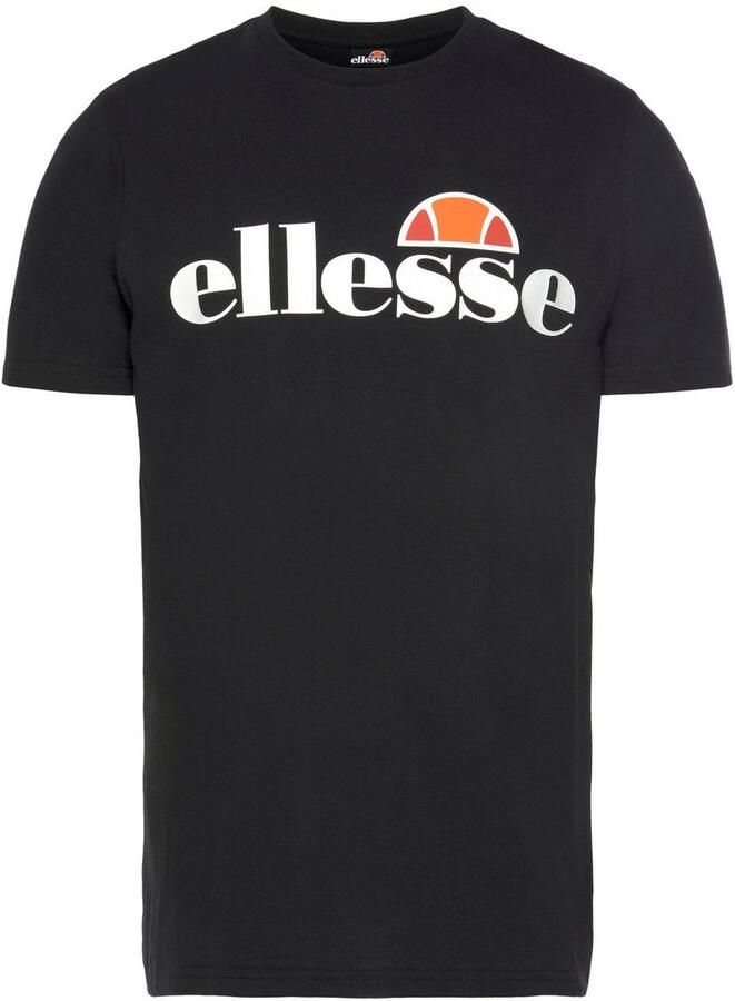 Ellesse Zwarte Logo Print Korte Mouw T-shirt Black Heren