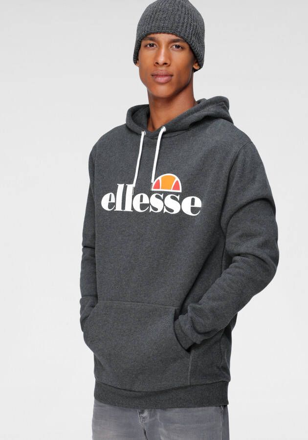 Ellesse Hoodie met Kangaroo Zak Gray Heren
