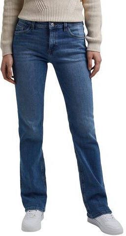 Esprit Bootcut jeans van stretch denim met lichte washed en used effecten