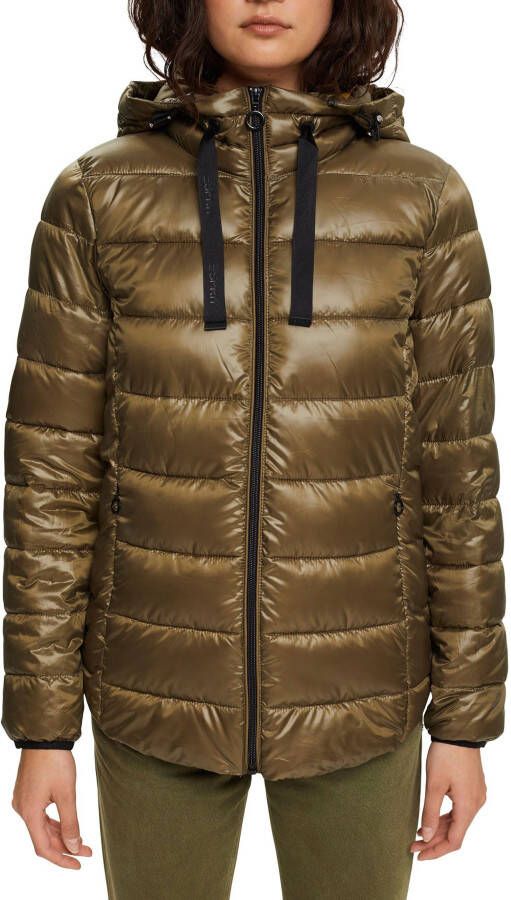 Esprit Gewatteerde jas met ritsen opzij voor meer comfort