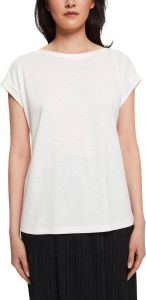 Esprit T-shirt met een strook van satijn-look