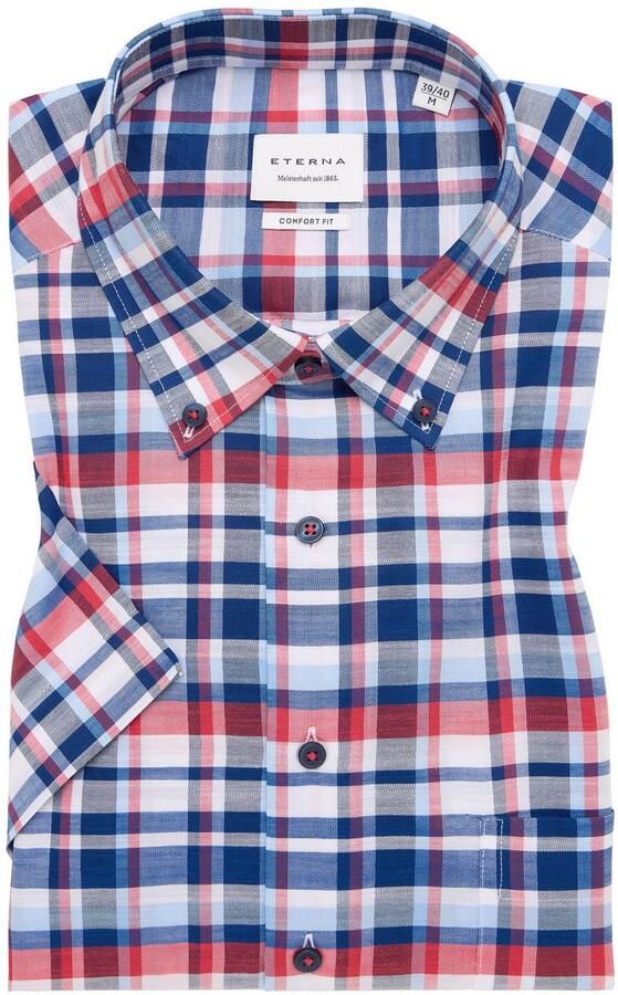Eterna Overhemd met korte mouwen Comfort fit EASY IRON (gemakkelijk te strijken) - Foto 5