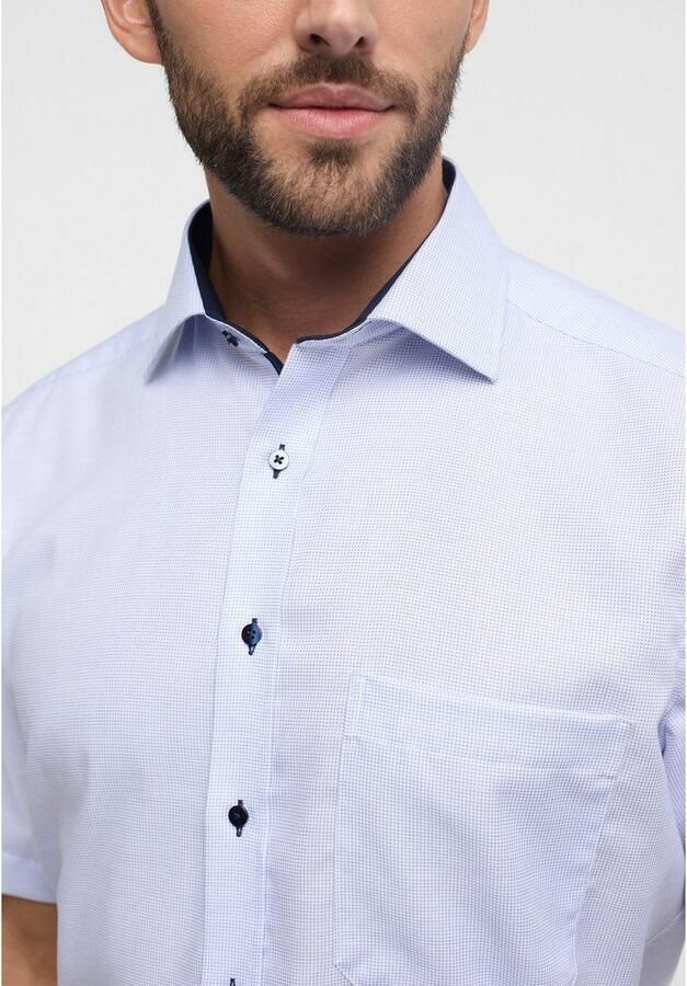 Eterna Comfort fit zakelijk overhemd met effen structuur en korte mouwen - Foto 2